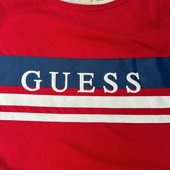 New Guess Body Betsie Logo Bodysuit Red SZ S - Picture 2 of 4